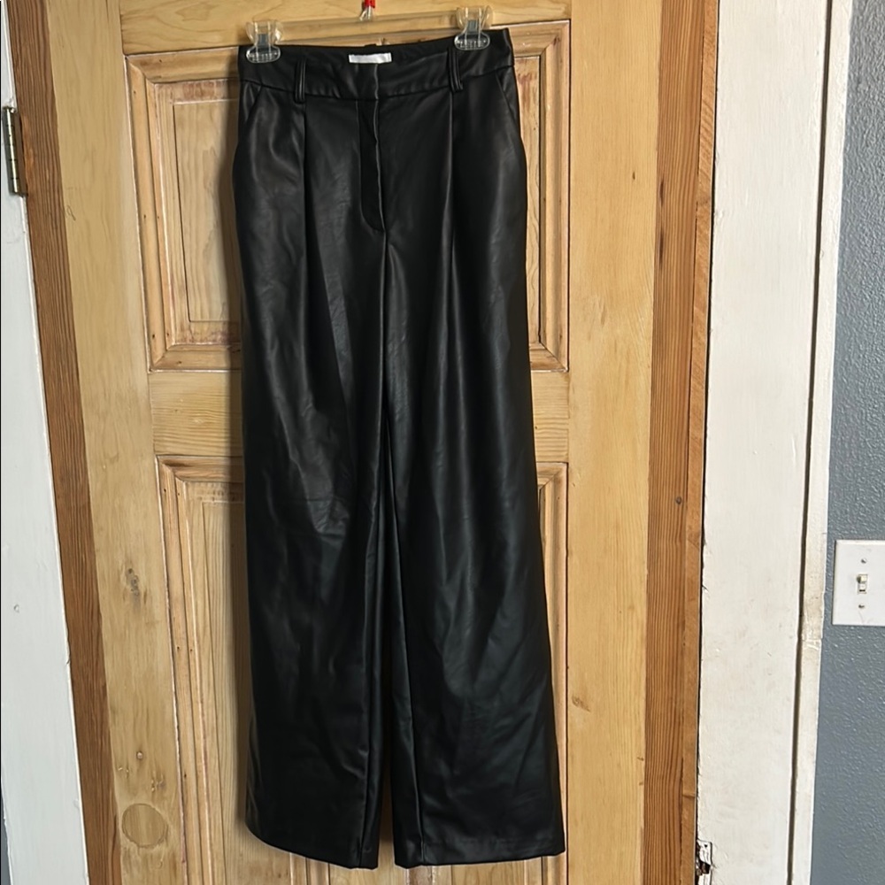Black Faux Leather H&M Pants